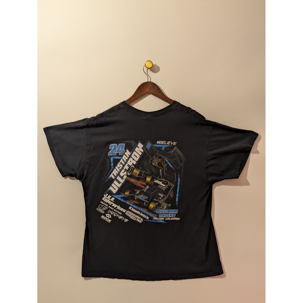 Gildan Tristan Ullstrom Racing Shirt Mens 2XL Black Excellent Sprint Car Tee SEO